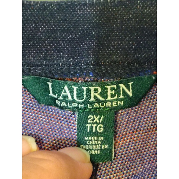 LAUREN Ralph Lauren Plaid Pants Women's 2X TTG Navy Blue Red White Trousers 2 - Picture 6 of 8